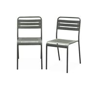 Alice's Garden sweeek- Lot de 2 chaises de Jardin Acier. 2 Places. Savane. Amelia. L44 x P52 x H79cm