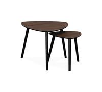 Alice's Garden sweeek - Lot de 2 Tables gigognes Style scandinave en MDF décor Bois Coloris Noyer