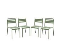 Alice's Garden sweeek - Lot de 4 chaises de Jardin Acier. 4 Places. Vert. Amelia. L44 x P52 x H79cm