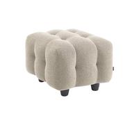 sweeek - Pouf. Module pour canapé. Repose-Pieds pour canapé 2 Places en Bouclette texturée Beige L 69 x P 59 x H 48cm - Leon