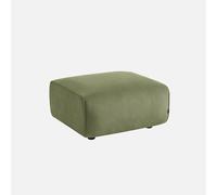 Alice's Garden sweeek - Pouf. Module pour canapé. Repose-Pieds pour canapé 2 Places en Velours côtelé Vert. L 76 x P 70 x H 41cm - Wallas