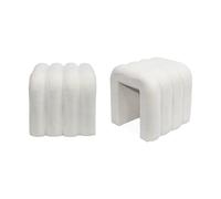 Alice's Garden sweeek - Set de 2 poufs contemporains en Tissu Blanc