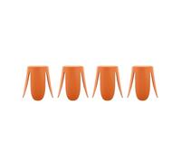 Set de 4 tabourets empilables simili cuir orange. Niki Ø30 / 44 x H46cm