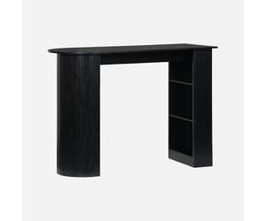 Alice's Garden sweeek - Table Bar. Table Haute de Cuisine Table d'appoint décor Bois avec rangements. 3 étagères. 120 x 55 x 100 cm