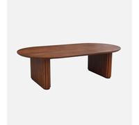 Alice's Garden sweeek - Table Basse Ovale Bois d'hévéa placage chêne Teinte Noyer - L 122 x P 65 x H 35 cm - Gabrielle