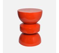 Table d'appoint. bout de canapé. table de chevet en métal effet glossy orange Assa. Ø32 x H 44.5cm