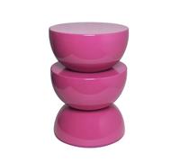 Table d'appoint. bout de canapé. table de chevet en métal effet glossy rose Coumba. Ø32 x H 46.5cm