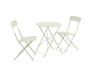 Alice's Garden sweeek - Table de Jardin bistrot Pliante Ronde Acier + 2 assises Vert - Balconea