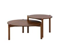 Alice's Garden sweeek - Tables gigognes Rondes décor Bois. piètement Bois d'hévéa Noyer - Harmony