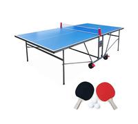 Alice's Garden - Table de ping Pong Indoor Bleue - Table Pliable avec 2 Raquettes et 3 balles. pour Utilisation intérieure. Sport Tennis de Table