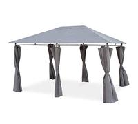 sweeek Alice's Garden - Tonnelle 3x4 m - Divio - Toile Grise - Pergola avec Rideaux. Tente de Jardin. Barnum. chapiteau. réception