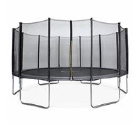 Alice's Garden - Trampoline Rond Ø 490cm Gris avec Son Filet de Protection - Jupiter - Trampoline de Jardin 490 cm 4m| Qualité Pro. | Normes EU. | Montage Facile.