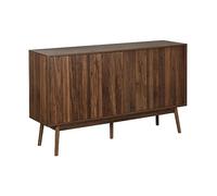 sweeek Buffet de rangement décor bois bois foncé Linear deux portes deux étagères buffet haut vaisselier L 150 x P 395 x H 90cm Bois foncé