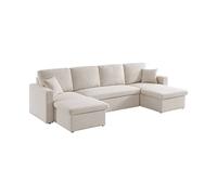 Canapé panoramique convertible 4 places tissu bouclette. Urban. L 281 x P 142 x H 86cm