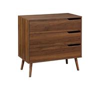 Alice's Home - Commode décor Bois de Noyer. 3 tiroirs. Pieds en pin Massif