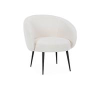 Alice's Home - Fauteuil Cosy Rond en Bouclette crème. Hima. L 74 x P 72 x H 80.5cm