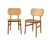 Alice's Home - Lot de 2 chaises en Bois d'hévéa. Forme courbée. Finition brossée