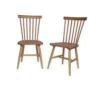 Alice's Home - Lot de 2 chaises Naturelles à barreaux en Bois d'hévéa. Romie. L 50.8 x P 44.2 x H 90cm