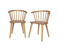 Alice's Home - Lot de 2 chaises Naturelles à barreaux en Bois et contreplaqué. Paula. L 51 x P 53 x H 75cm