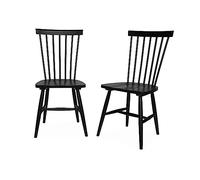 Alice's Home - Lot de 2 chaises Noires à barreaux en Bois d'hévéa. Romie. L 50.8 x P 44.2 x H 90cm
