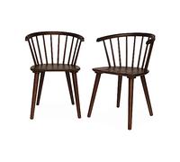 Alice's Home - Lot de 2 chaises Noyer à barreaux en Bois et contreplaqué. Paula. L 51 x P 53 x H 75cm