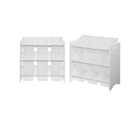 Alice's Home - Lot de 2 Meubles de Rangement pour Enfant Blanc. 18 casiers. 64x29.5x60cm