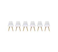 Alice's Home - Lot de 6 chaises scandinaves. Pieds Bois de hêtre. chaises 1 Place. Blancs