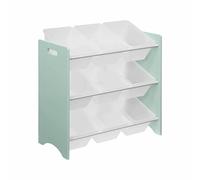 Alice's Home - Meuble de Rangement pour Enfant avec 9 casiers. Vert céladon - Tobias - MDF décor Bois Naturel. 64x29.5x60cm