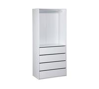 Module Dressing Avec 4 Tiroirs Et 1 Penderie Blanc. Panneaux Stratifiés Blanc