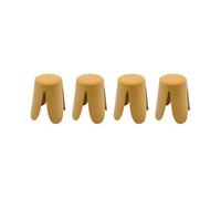 Alice's Home - Set de 4 tabourets empilables moutardes. Bouclette texturée. Niki. Ø30 / 44 x H46cm