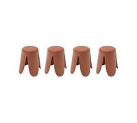 Alice's Home - Set de 4 tabourets empilables Terracotta. Bouclette texturée. Niki. Ø30 / 44 x H46cm