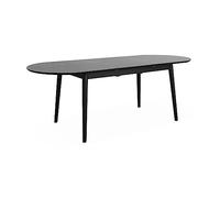 Alice's Home - Table à Manger Extensible Noire Ovale Lisa 6 à 8 Places. 160 à 210 cm