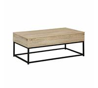 Alice's Home - Table Basse. loft. 1 Plateau relevable. Deux espaces de Rangement. L 100 cm x l 55 cm x H 40.5 cm