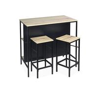 Alice's Home - Table Haute Deux tabourets et Deux étagères décor Bois et métal. loft. L 100 x P 60 x H 95cm