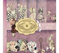 Alice's Tea Party Scrapbook Paper Pad Vol.1/Part 1:10 Designs 20 Sheets Double Sided of Alice Adventures Inspired Patterns Vintage Fairy Tale Pages ... 8,5" x 8,5", Craft Paper Pad For Scrapbooking