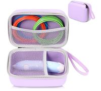 Aliceset Étui de rangement compatible avec 3doodler Start+ Essentials pour stylo 3D, étui de transport pour recharge de filament d'impression et chargeur micro-USB, boîte uniquement (violet et blanc)