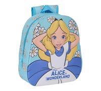 Alicia au pays des merveilles - Sac à dos d'école, avec design 3D, adaptable au chariot, idéal pour les enfants de différents âges, confortable et polyvalent, qualité et résistance, 27 x 10 x 33 cm,