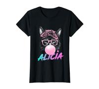 ALICIA - Joli prénom de fille avec un chat mignon T-Shirt