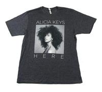 Alicia Keys B&W Pic Here T Shirts Männer Schwarz 100% Cotton 3XL