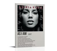 Alicia Keys Impression sur toile de l'album As I Am - Impression artistique moderne pour salon - 20 x 30 cm - Style livre avec cadre