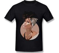 Alicia Keys Men's Classic Fashion Cotton Short Sleeve Round Neck T-Shirt Black Manches Courtes(3X-Large)