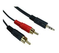 Alida Systems ® 10m Jack 3.5mm vers 2 x Câble RCA - Qualité Supérieure / 24k Plaqué Or/Audio/Stéréo/Mâle to Mâle