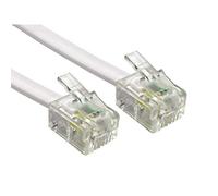 Alida Systems ® Câble ADSL 15m - Supérieure Qualité/Broches de Contact Plaqué Or/Internet Haute Vitesse à Large Bande/Routeur ou Modem à la Prise Téléphonique RJ11 ou Microfiltre/Blanc