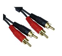 Alida Systems ® Câble RCA Twin Phono de 2m - Qualité supérieure - Or 24k - Homme à mâle - Audio Gauche et Droit - Stéréo - 2RCA - 2xRCA
