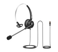 Alide Casque Téléphonique RJ9 Avec Microphone Antibruit Et Déconnexion Rapide, Compatible Avec Les Téléphones Fixes Mitel 5312 Et 5320 Polycom
