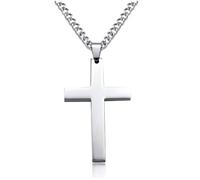 Alide Collier Croix En Argent, Pendentif Crucifix En Métal Pour Bijoux Cadeaux Chrétiens (argenté)