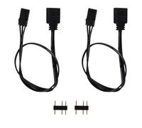 Alide Lot de 2 adaptateurs RGB 4 broches vers ARGB 5 V standard 3 broches, câble RGB, rallonge de 25 cm, PVC