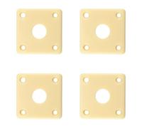 Alide Lot de 4 plaques jack carrées et incurvées en plastique pour guitare Les Paul et Epiphone (crème)