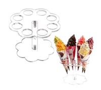 Alide Support pour cornets de glace en acrylique transparent, 8 trous, amovible, pour fête, mariage, boulangerie