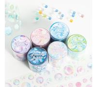 Alideco Lot de 6 rubans adhésifs décoratifs vintage à bulles flottantes en PET parfaits pour les fournitures de bullet journal, les arts, le scrapbooking, les loisirs créatifs, les planificateurs